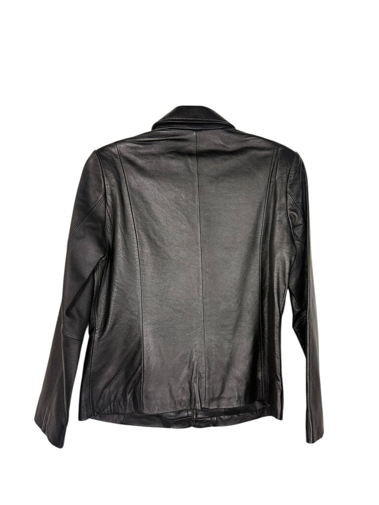 COLDWATER CREEK PLEATED LEATHER JACKET
