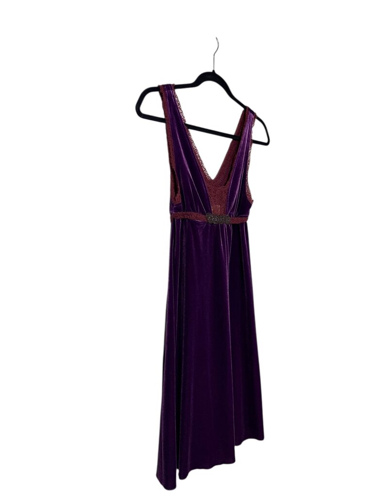 FREE PEOPLE VELVET & LACE EMBELLISHED DRESS
