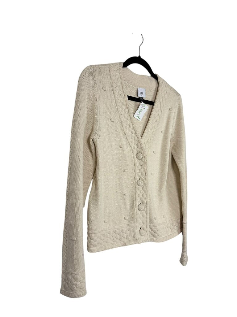 CABI COTTON BLEND DOT CARDIGAN