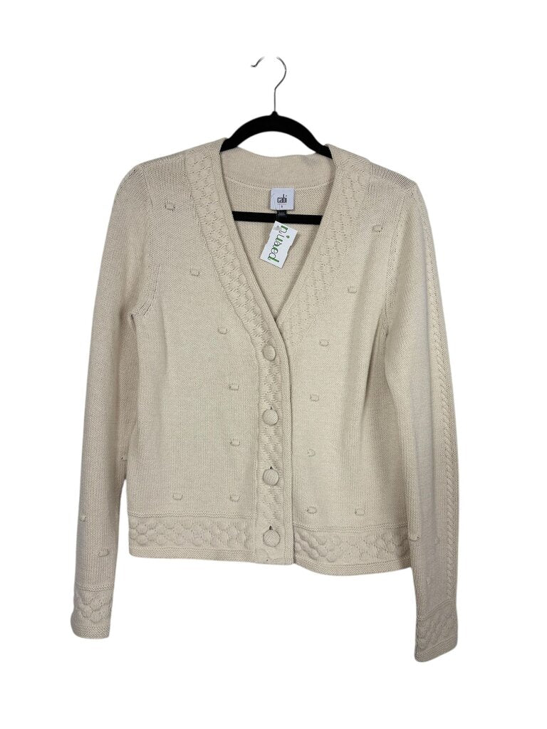 CABI COTTON BLEND DOT CARDIGAN