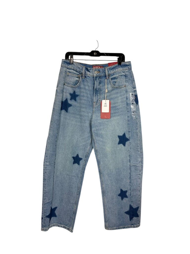 LUCKY BRAND STAR DETAIL BARREL JEANS
