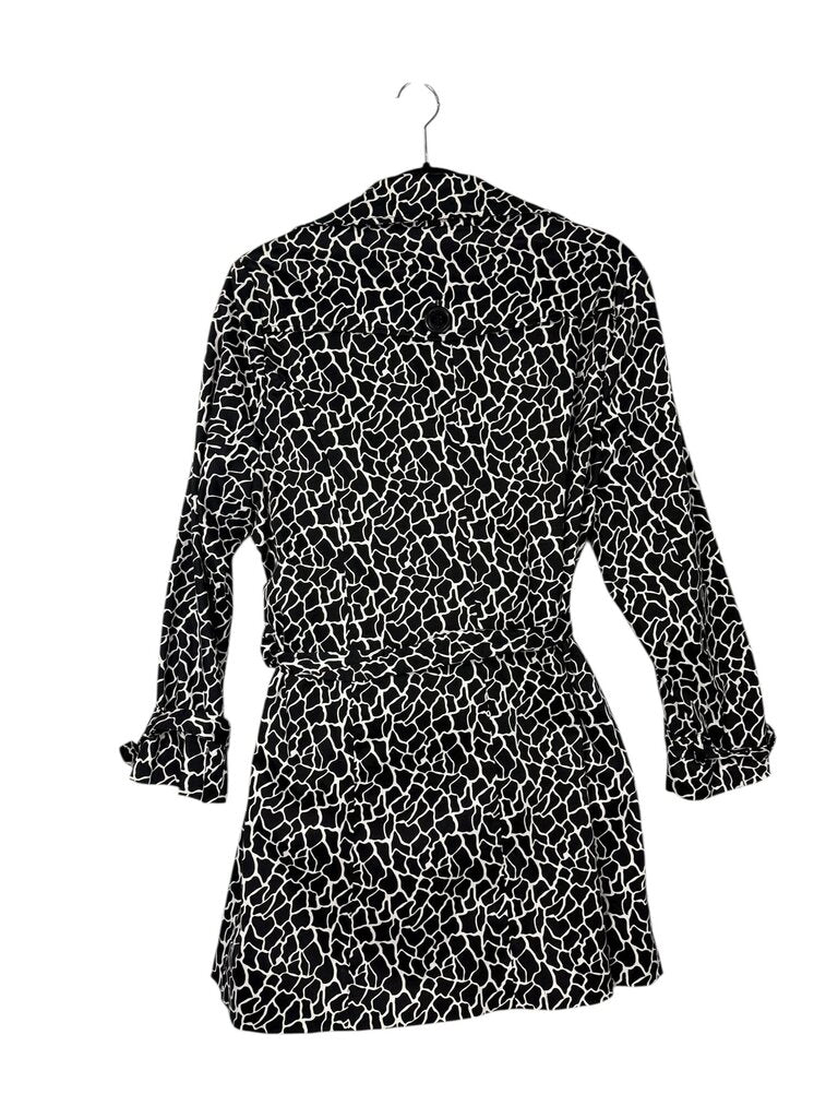 VERTIGO PARIS GIRAFFE PRINT BELTED JACKET