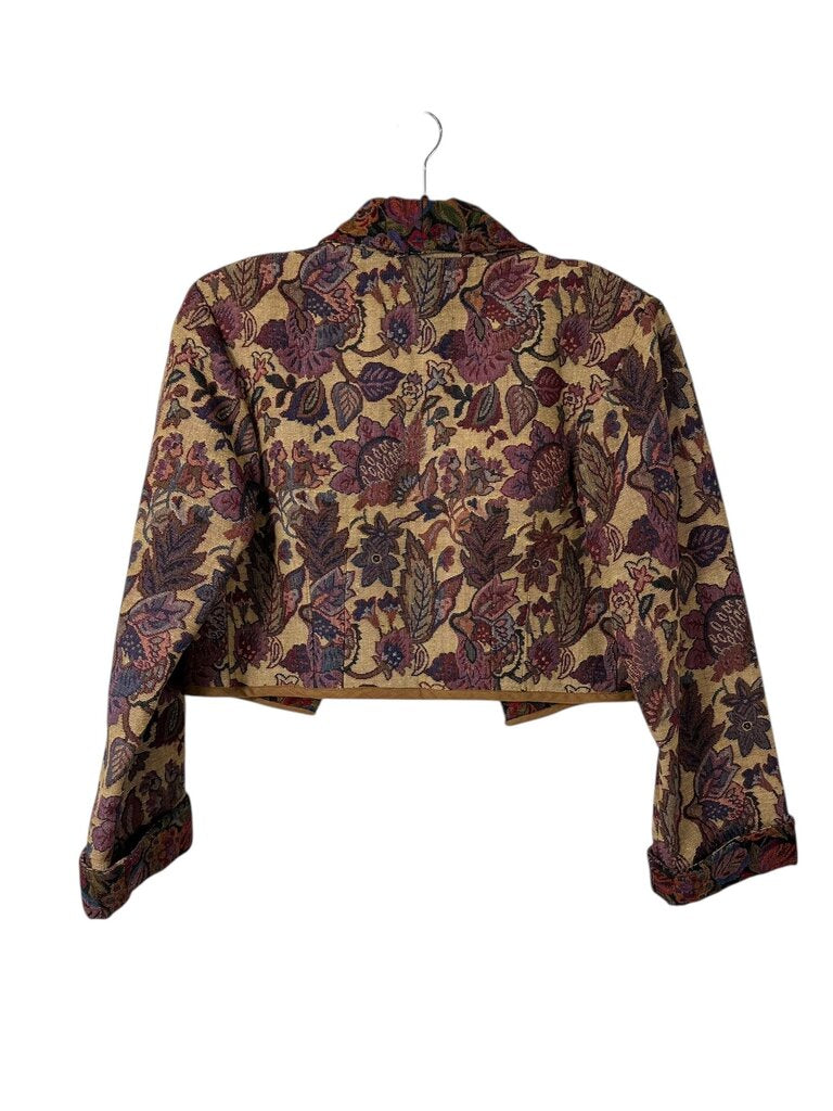 PASSPORTS FLORAL TAPESTRY CROPPED BLAZER
