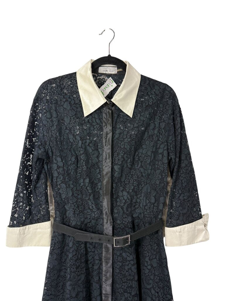 RICKIE FREEMAN FOR TERI JON LACE SHIRT DRESS