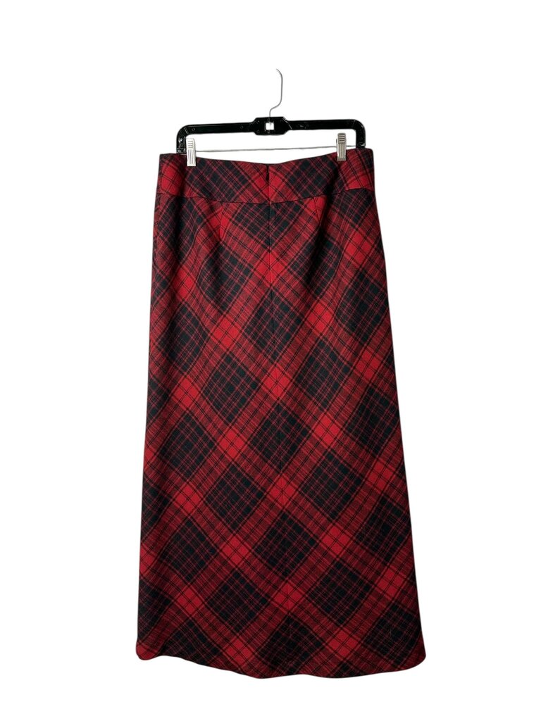 TALBOTS PLAID WOOL BLEND MAXI SKIRT