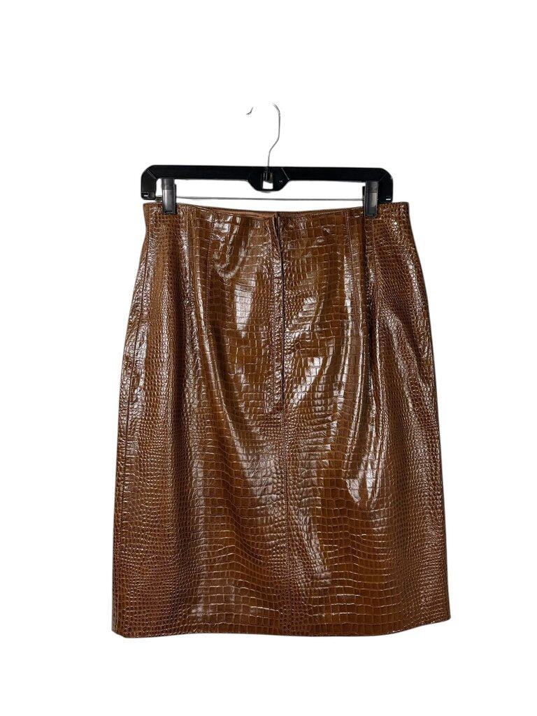 ESCADA EMBOSSED LEATHER PENCIL SKIRT