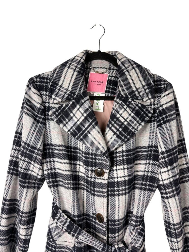KATE SPADE PLAID TRENCH COAT