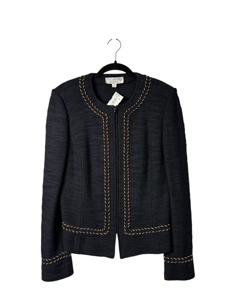 ST. JOHN GOLD CHAIN DETAIL BLAZER