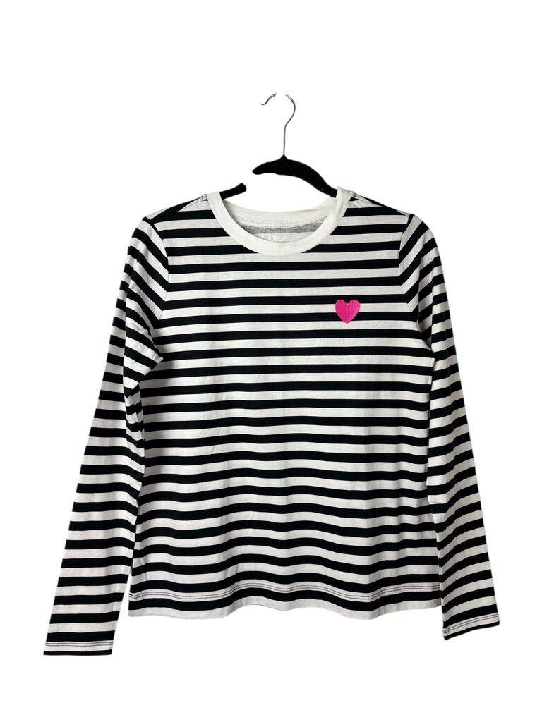 LOFT STRIPED HEART GRAPHIC TOP