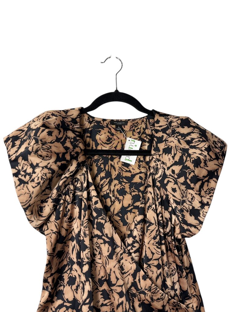 ANN TAYLOR PUFF SLEEVE FLORAL BLOUSE