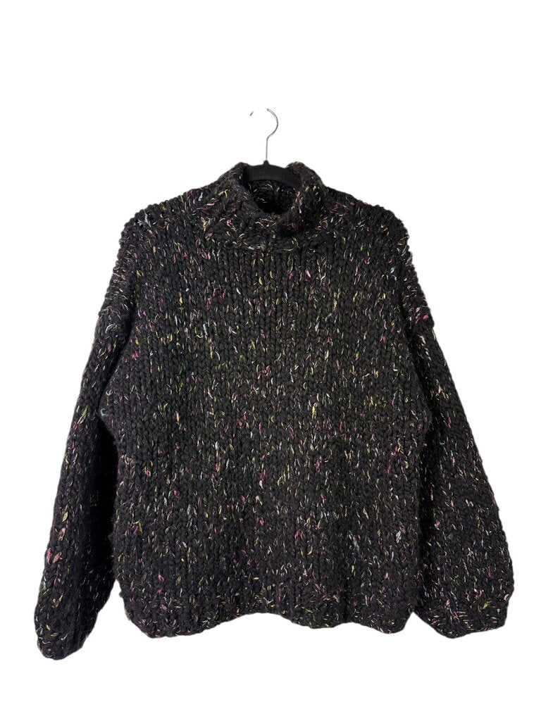 HAND KNIT MOCK NECK SWEATER