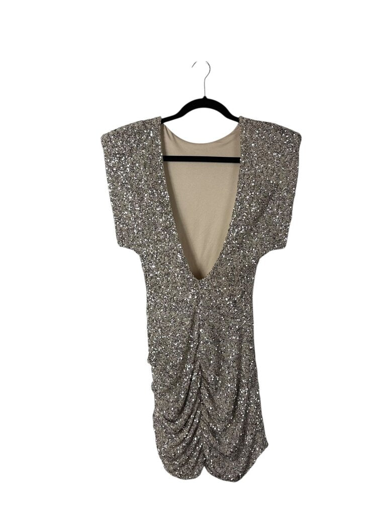 ZARA SEQUIN OPEN BACK FITTED DRESS