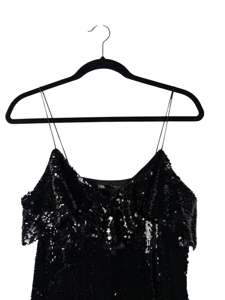 ZARA SEQUIN SPAGHETTI STRAP DRESS