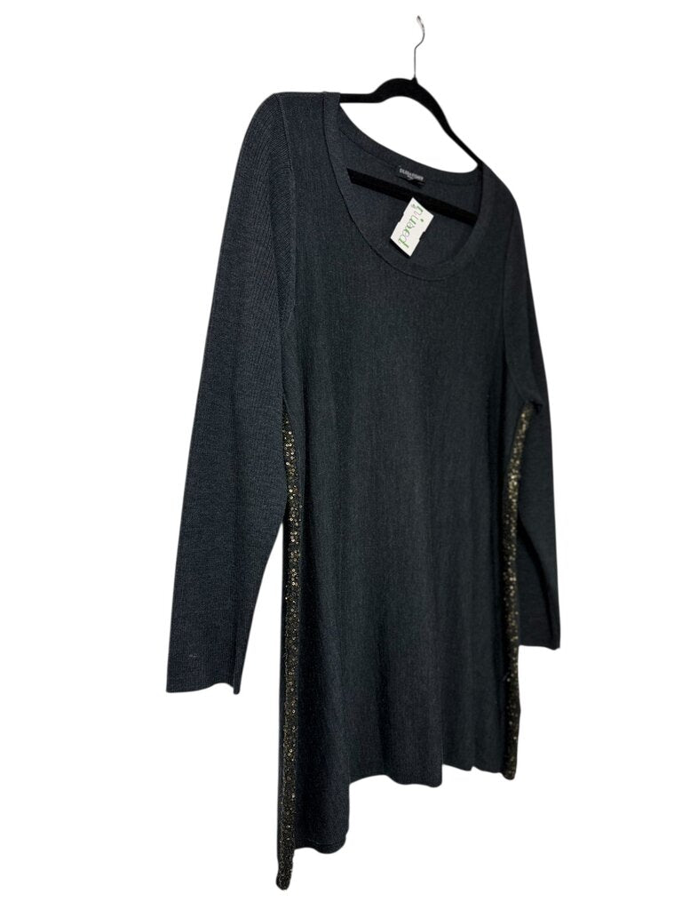 EILEEN FISHER MERINO WOOL BEADED DRESS