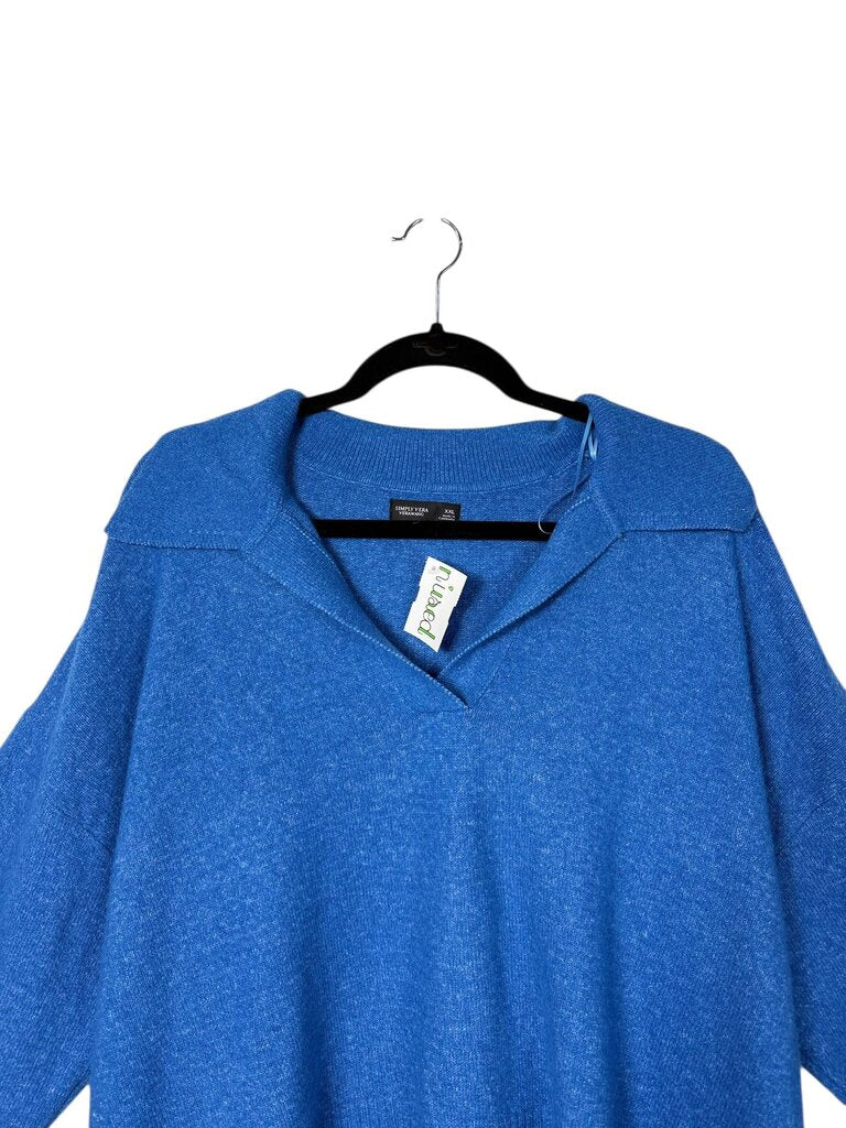 SIMPLY VERA VERA WANG COLLAR KNIT SWEATER
