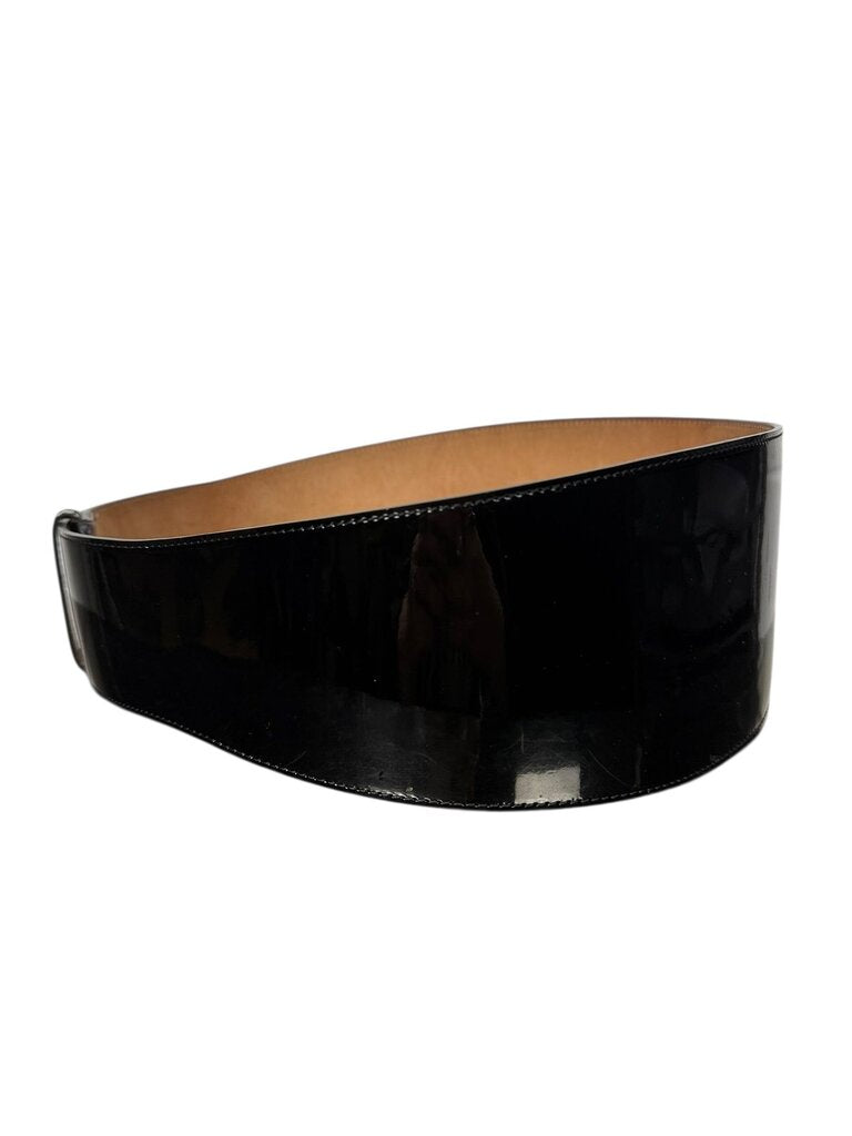 AUTHENTIC TOM FORD WIDE PATENT LEATHER BELT