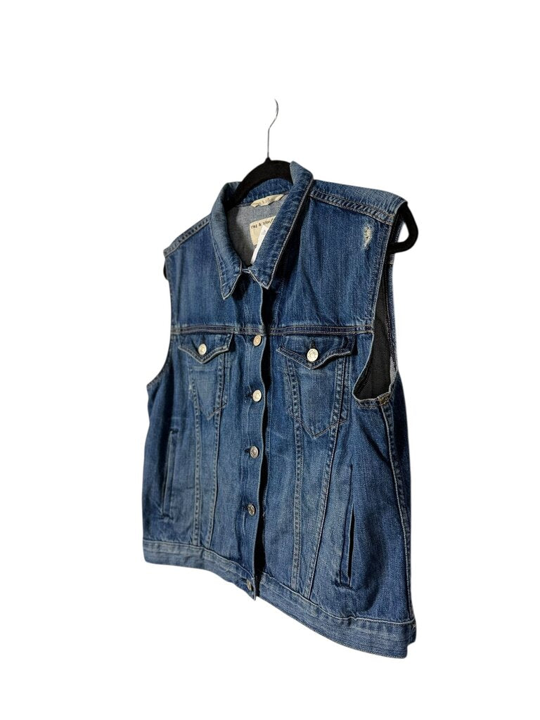 RAG & BONE DISTRESSED DENIM VEST