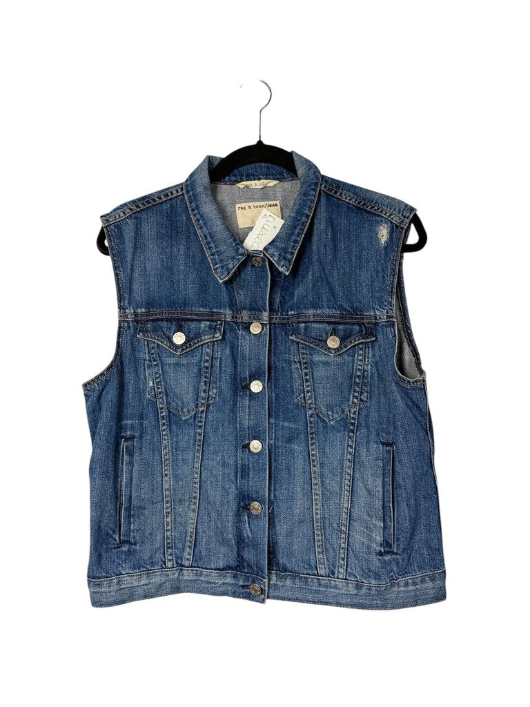 RAG & BONE DISTRESSED DENIM VEST