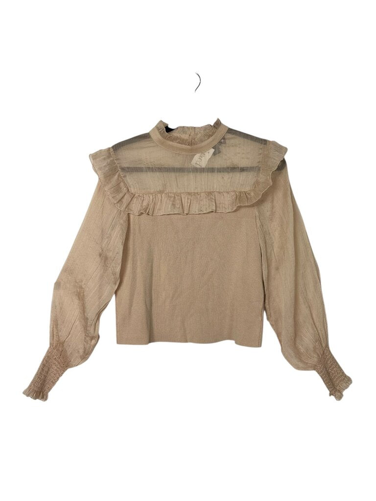 BROADWAY 38 SHEER RUFFLE BLOUSE