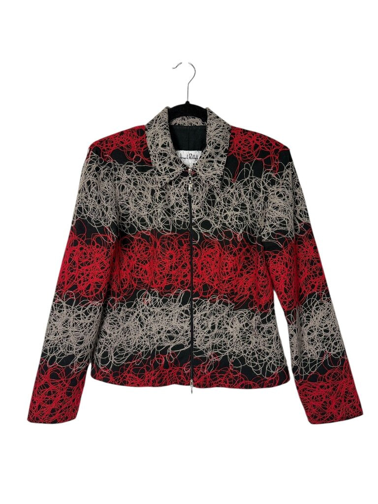 JOSEPH RIBKOFF ABSTRACT STITCH JACKET