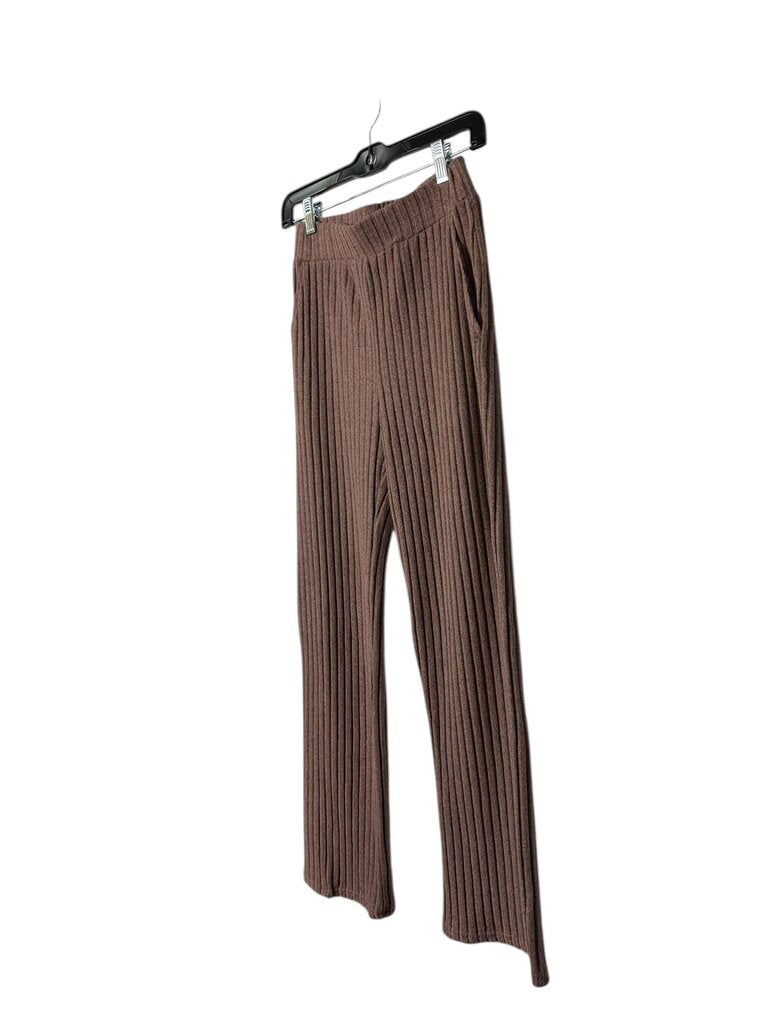 RIBBED WIDE LEG PULL ON PANTS