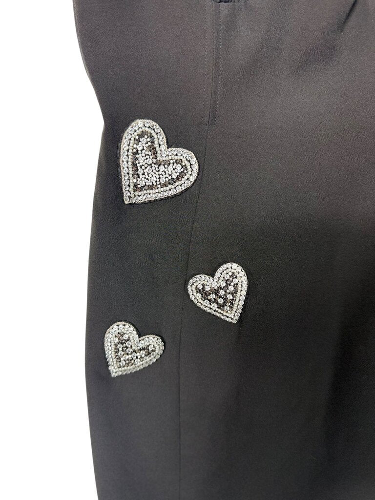SALONI BEADED HEART SHEATH DRESS