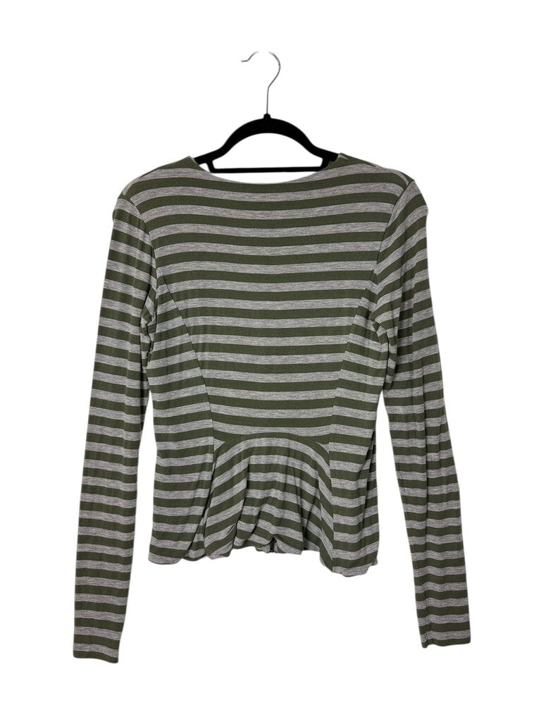 THEORY STRIPED ZIP TOP