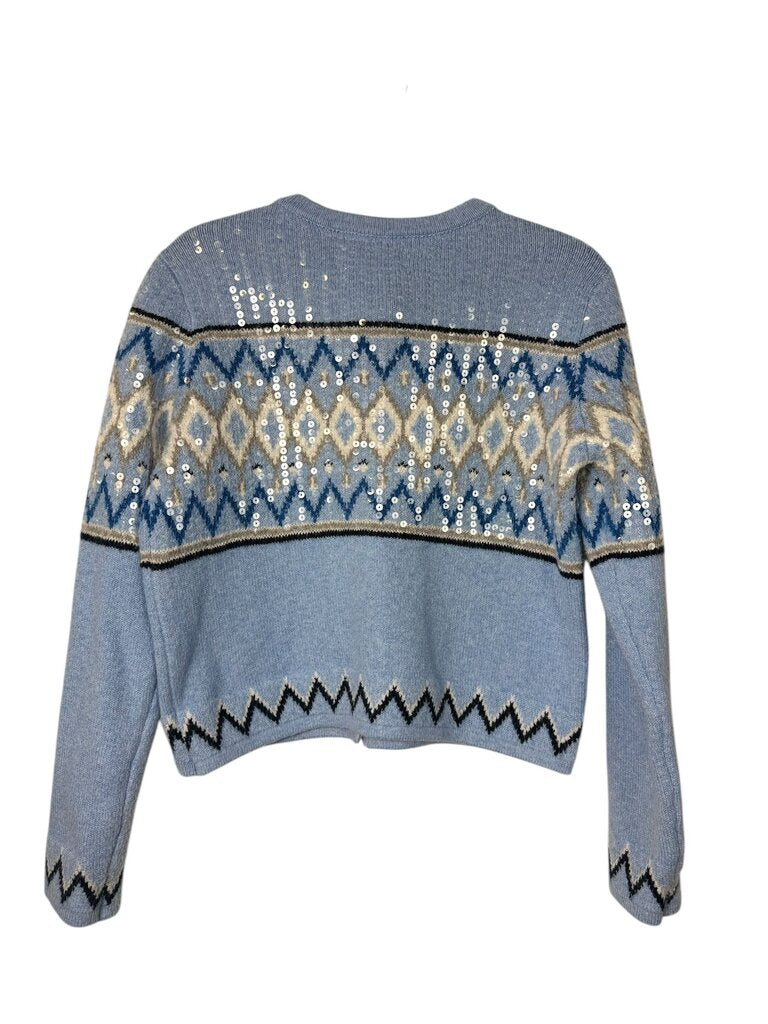 LOFT SHIMMER ARGYLE CARDIGAN