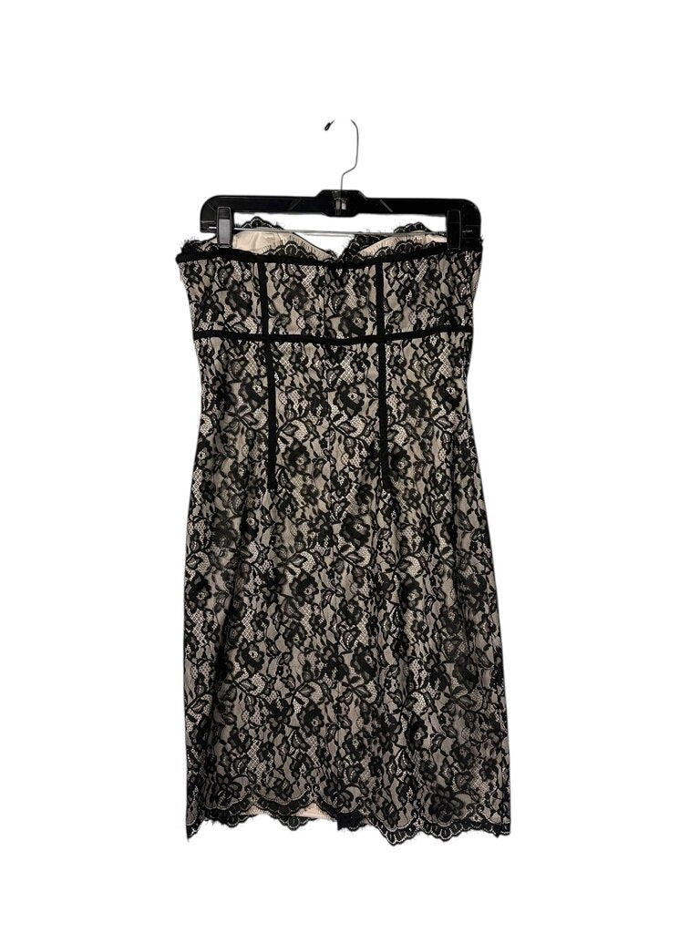 WHITE HOUSE BLACK MARKET STRAPLESS LACE DRESS