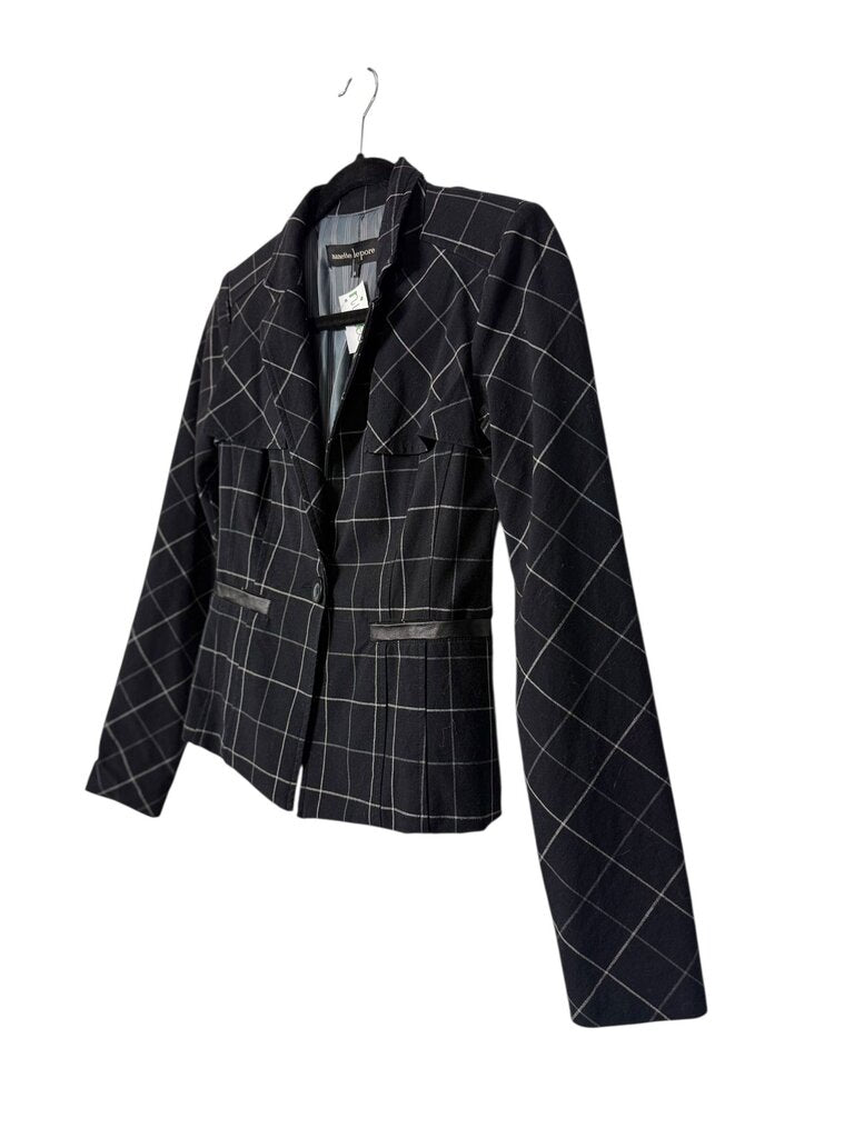 NANETTE LEPORE COLLEGIATE PLAID BLAZER