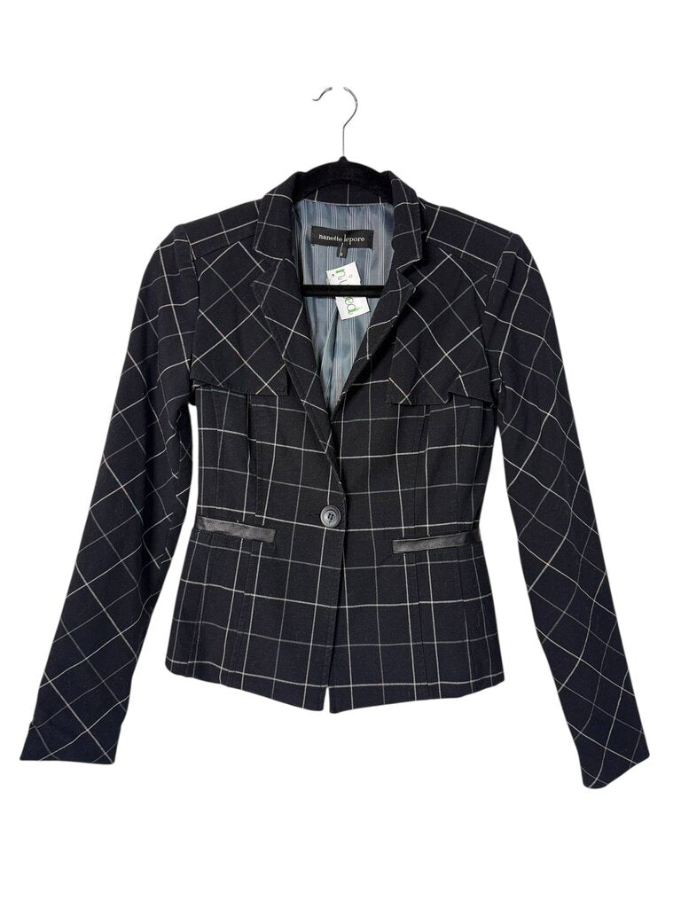 NANETTE LEPORE COLLEGIATE PLAID BLAZER