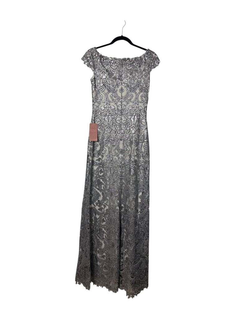 TADASHI LACE OVERLAY MAXI DRESS