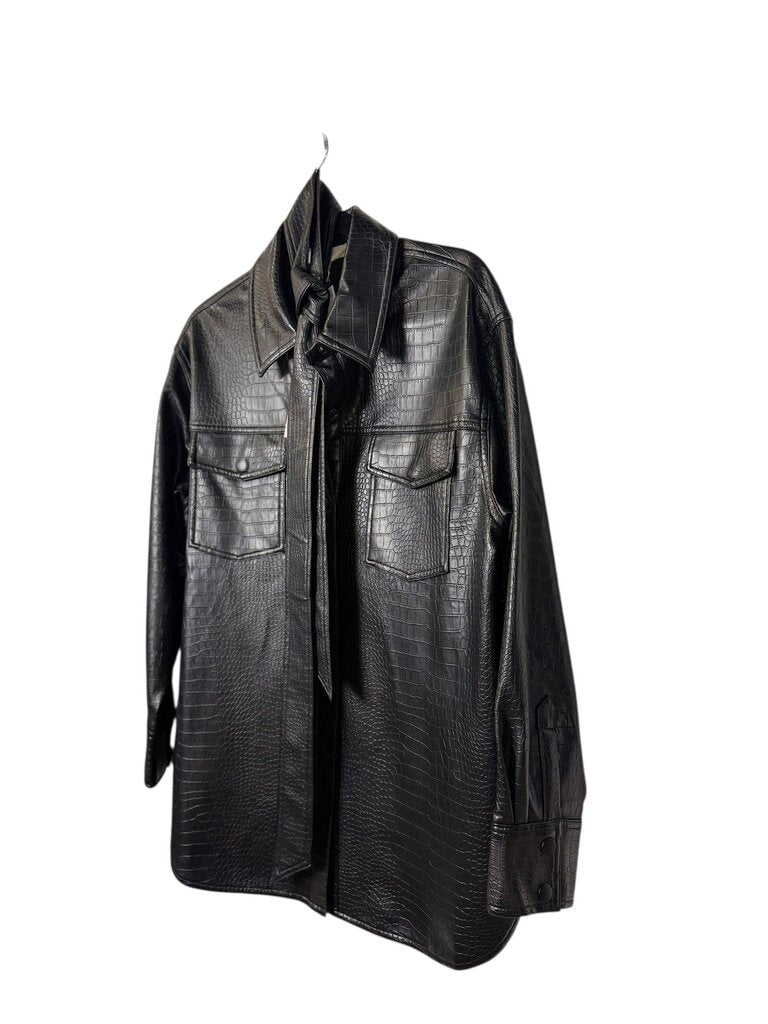 MESHKI CROC BELTED OVERSHIRT