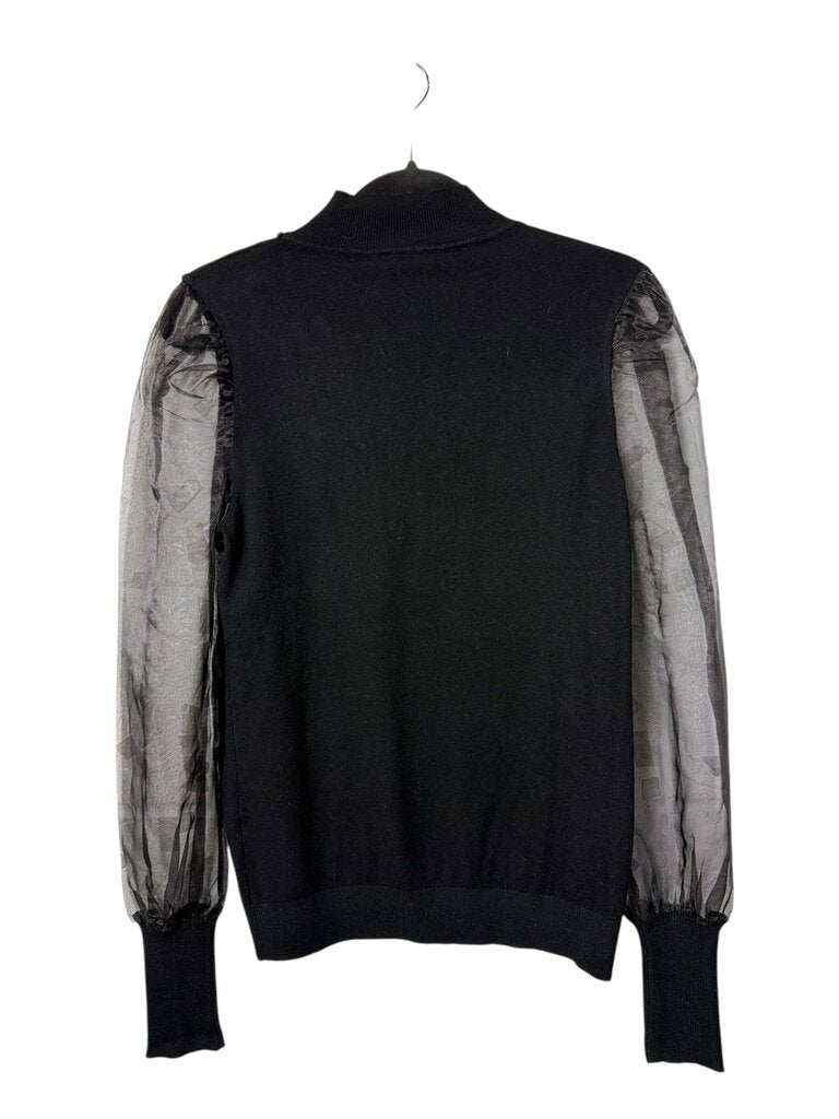 SIONI SHEER SLEEVE EMBELLISHED BLOUSE