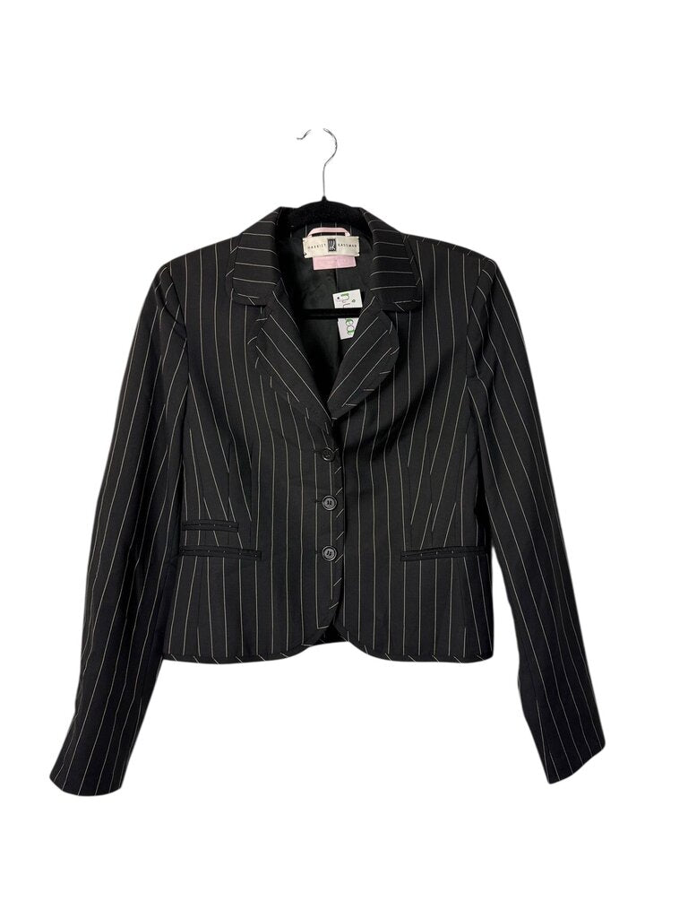 HARRIET KASSMAN PINSTRIPE FITTED BLAZER