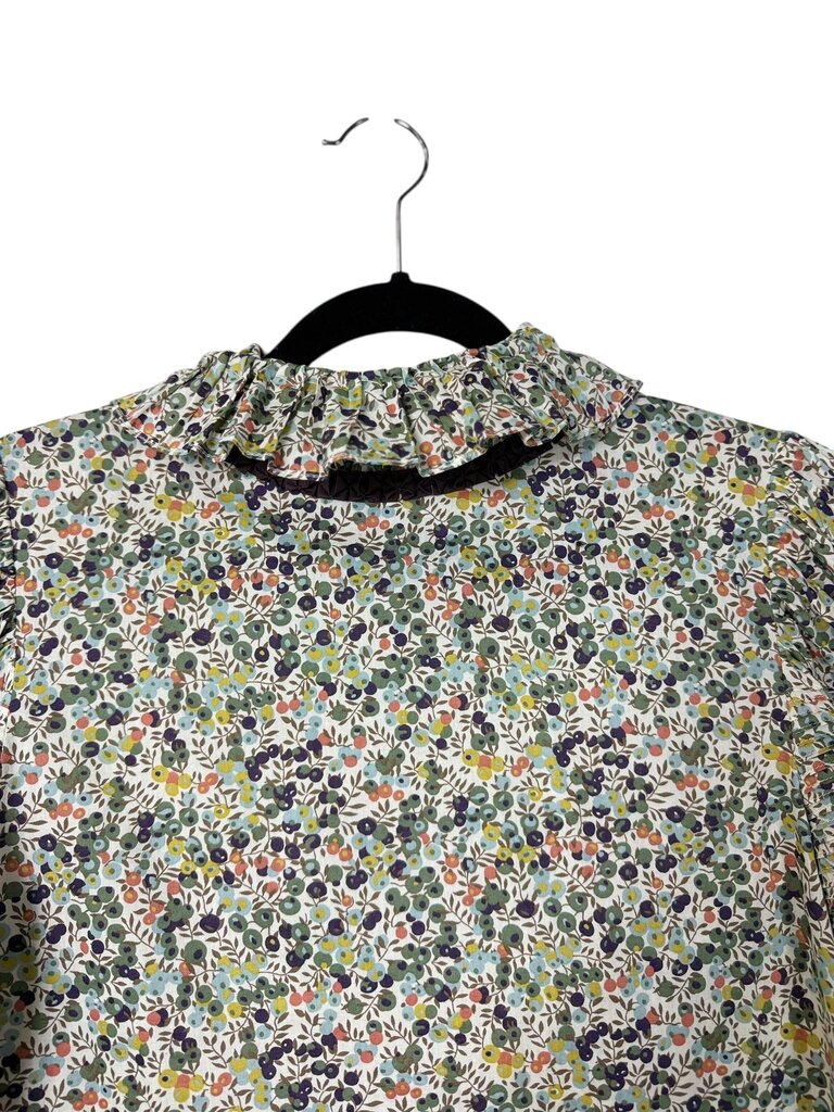 HORROR VACUI POOF SLEEVE PATTERN BLOUSE