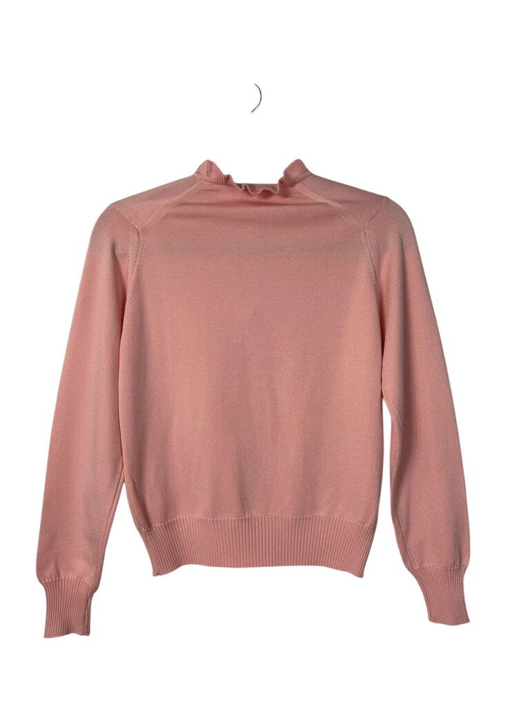 RUFFLE BUTTON NECK BLOUSE