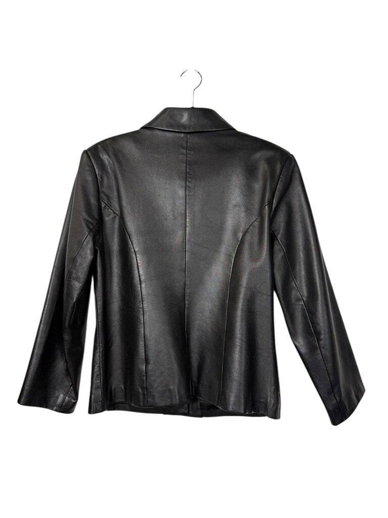 MARGARET GODFREY FITTED LEATHER JACKET