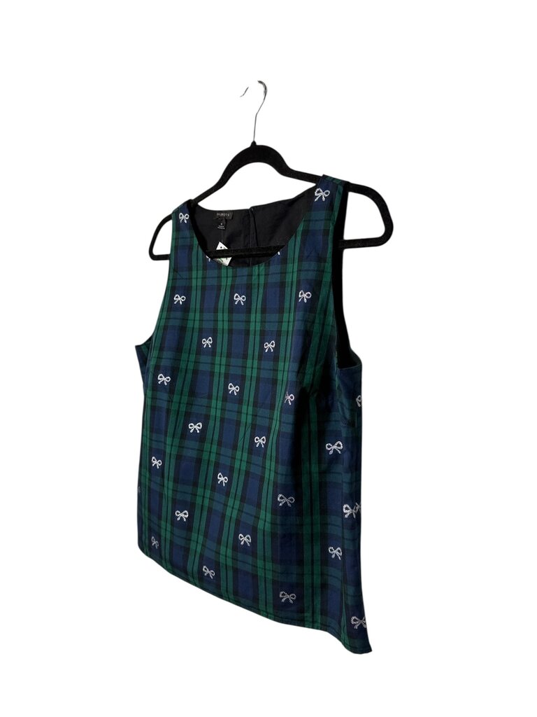 TALBOTS PLAID & BOWS BLOUSE