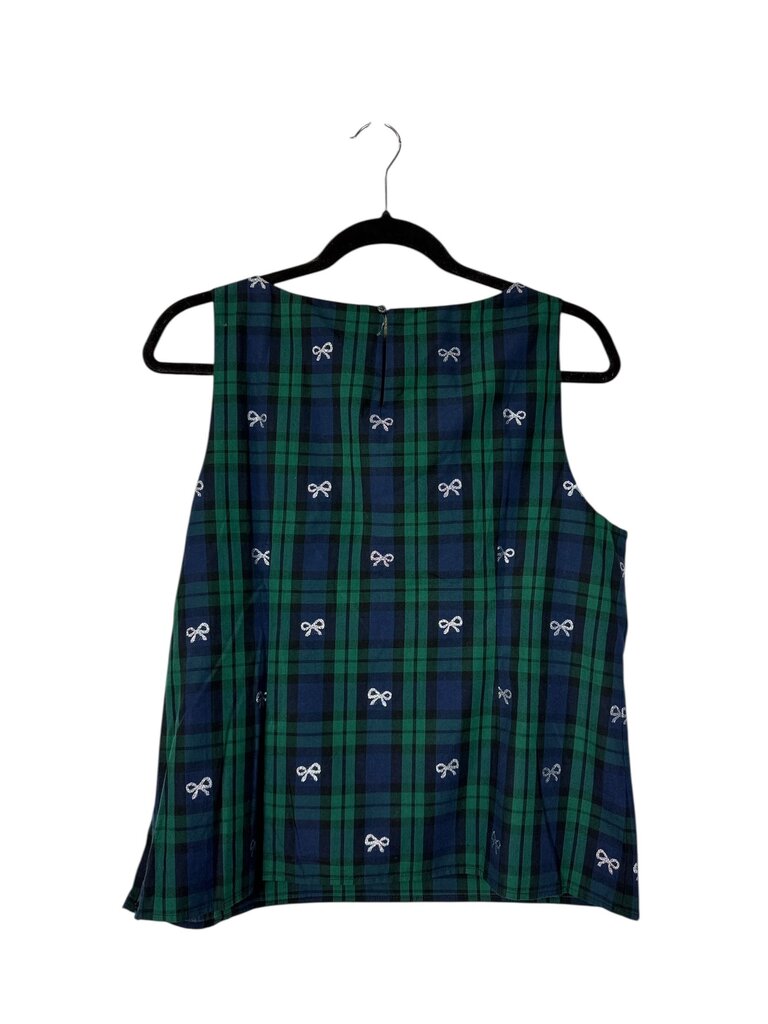 TALBOTS PLAID & BOWS BLOUSE