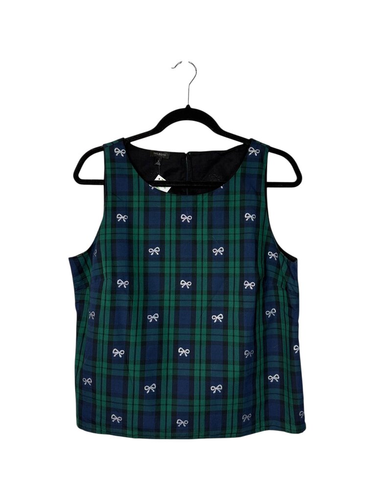 TALBOTS PLAID & BOWS BLOUSE