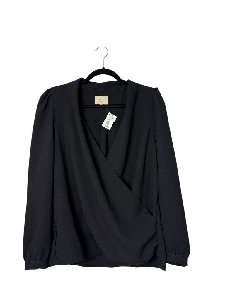 SEZANE ABEILA DRAPED BLOUSE
