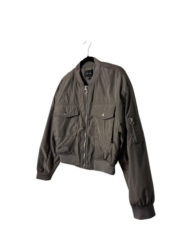 LOVE TREE ZIPPER BOMBER JACKET