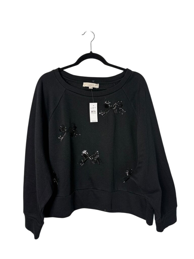 LOFT EMBELLISHED BOW SWEATER