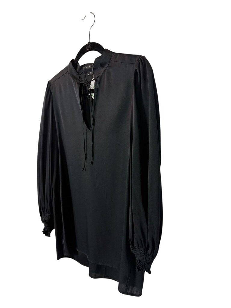 THEORY SILK TIE NECK BLOUSE