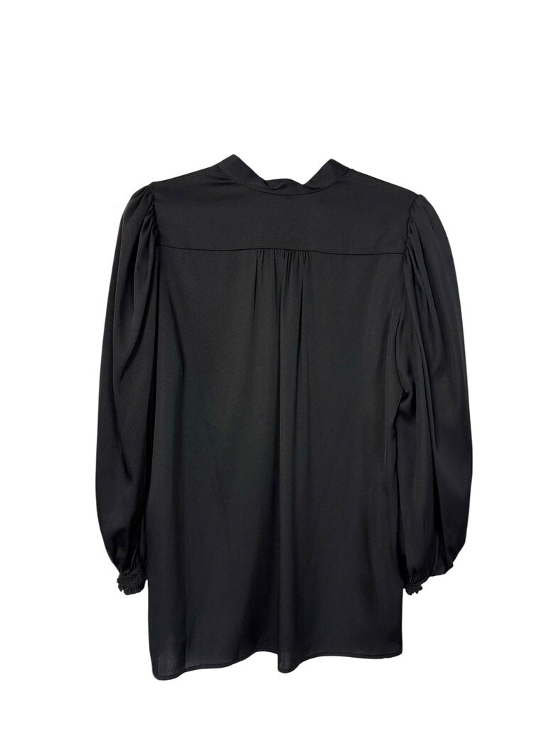 THEORY SILK TIE NECK BLOUSE