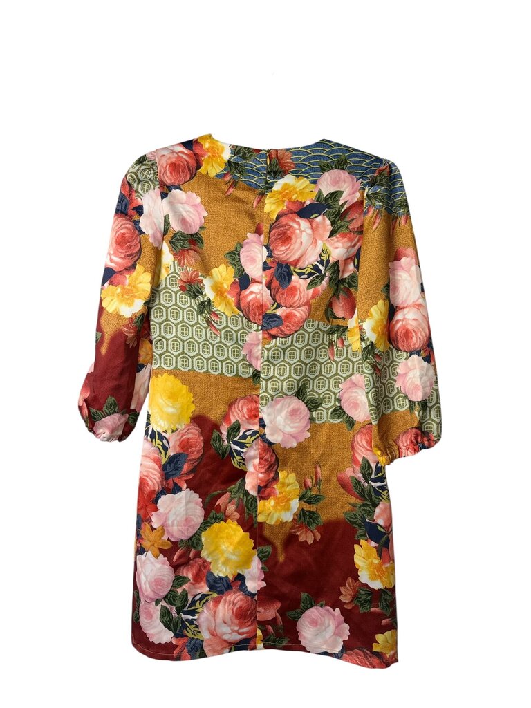 MIU MIU FLORAL SILK SHIFT DRESS