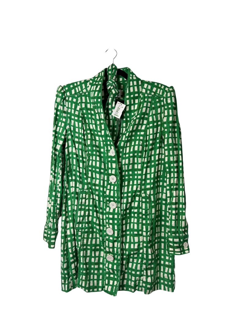 CABI PLAID BELTED JACKET