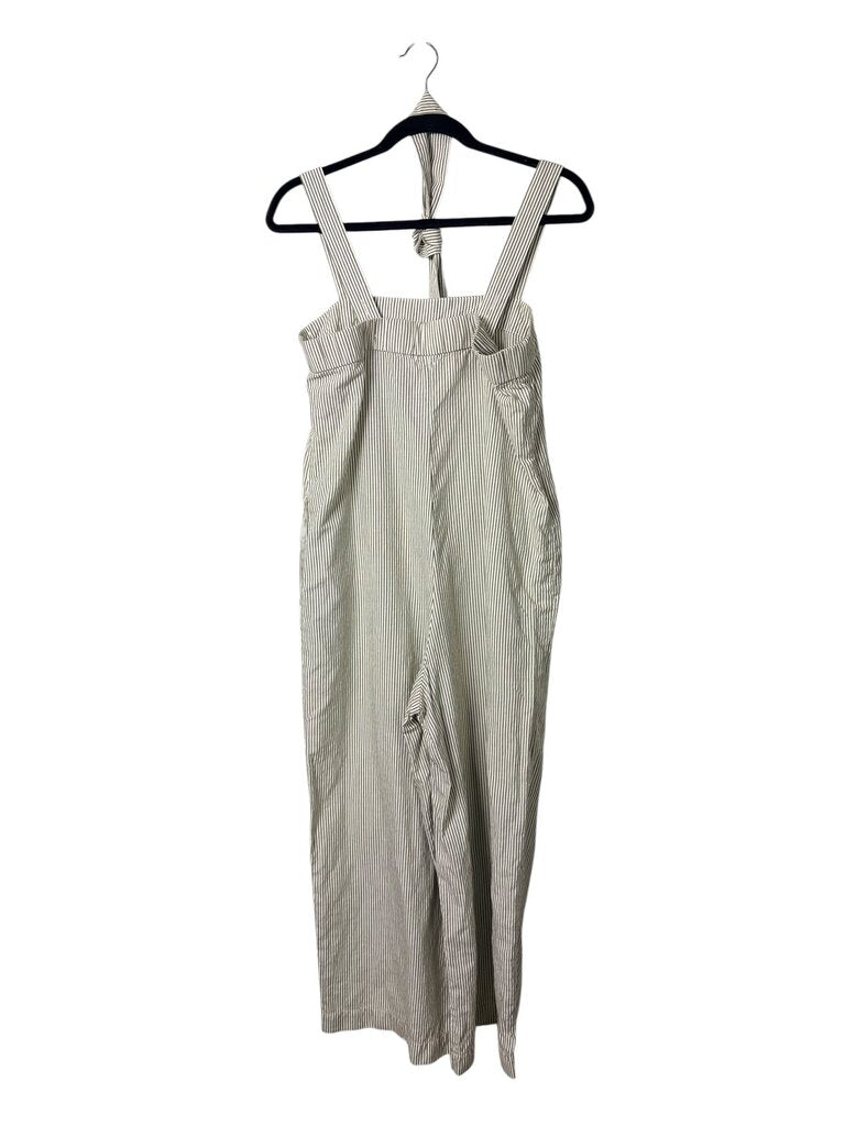 UNIQLO BELTED STRIPED JUMPSUIT