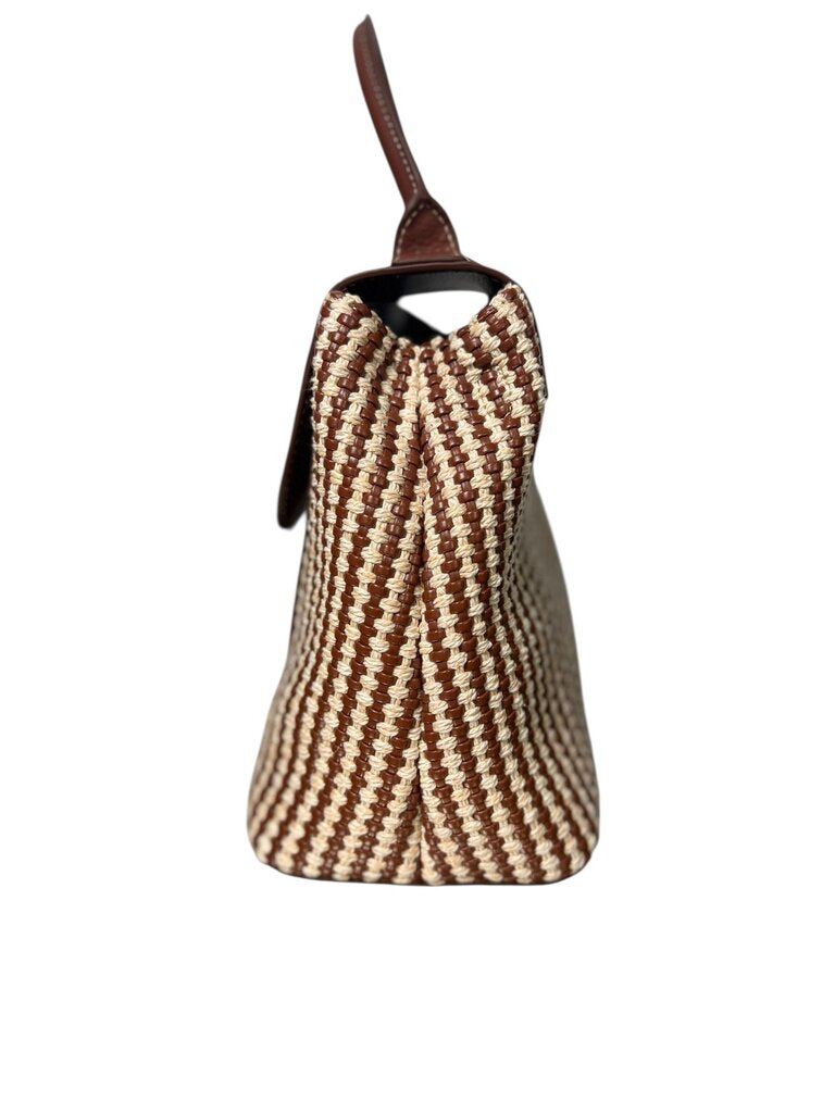 J. MCLOUGHLIN WOVEN LEATHER BAG